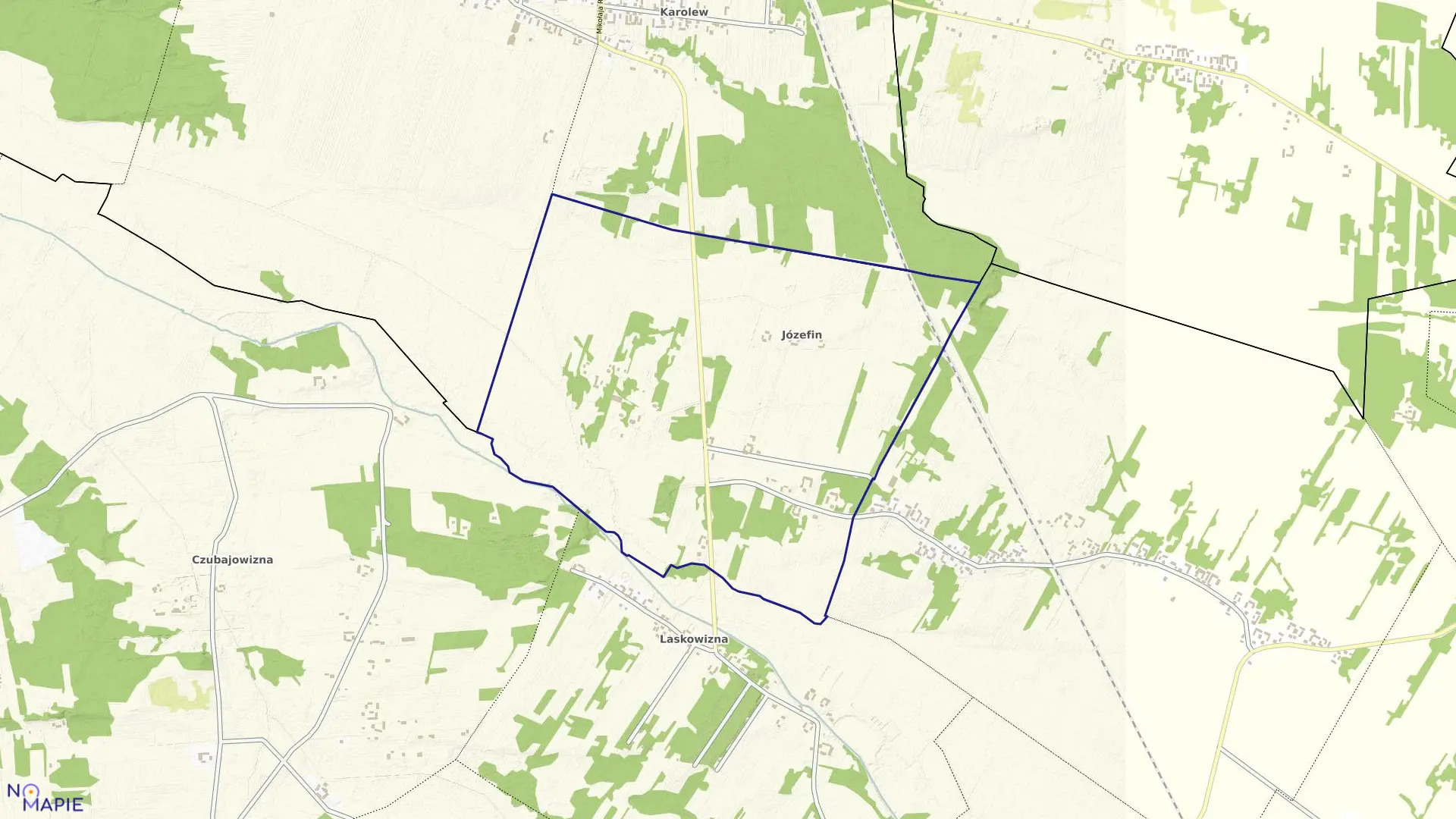 Mapa obrębu JÓZEFIN w gminie Poświętne